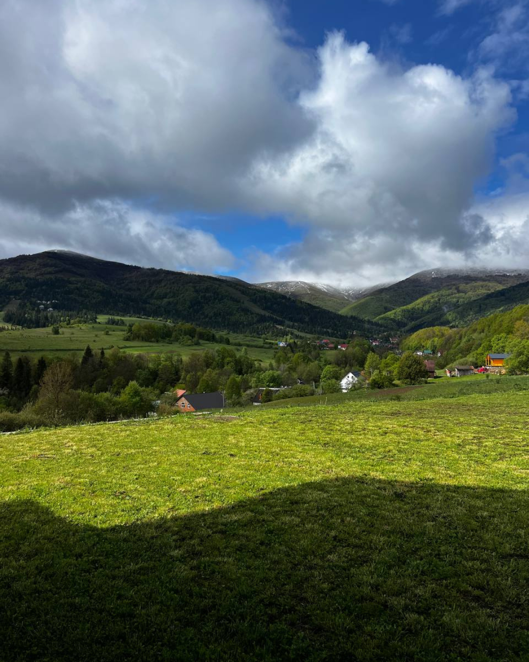 Зона для барбекю та відпочинку біля котеджу влітку.